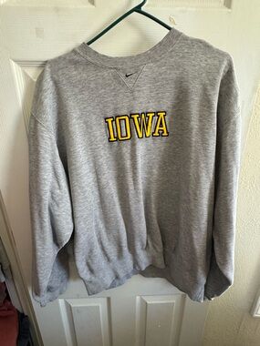 Nike Grey Crewneck Sweatshirt with Yellow IOWA Lettering